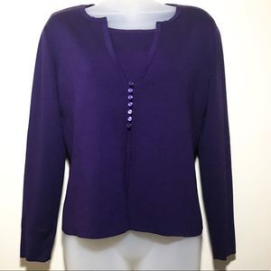 Talbots Purple Silk Blend Sweater 2 piece set